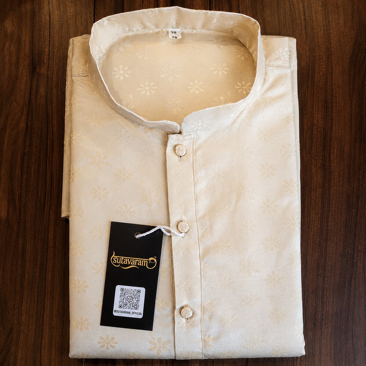 Ivory Blossom Jacquard Kurta