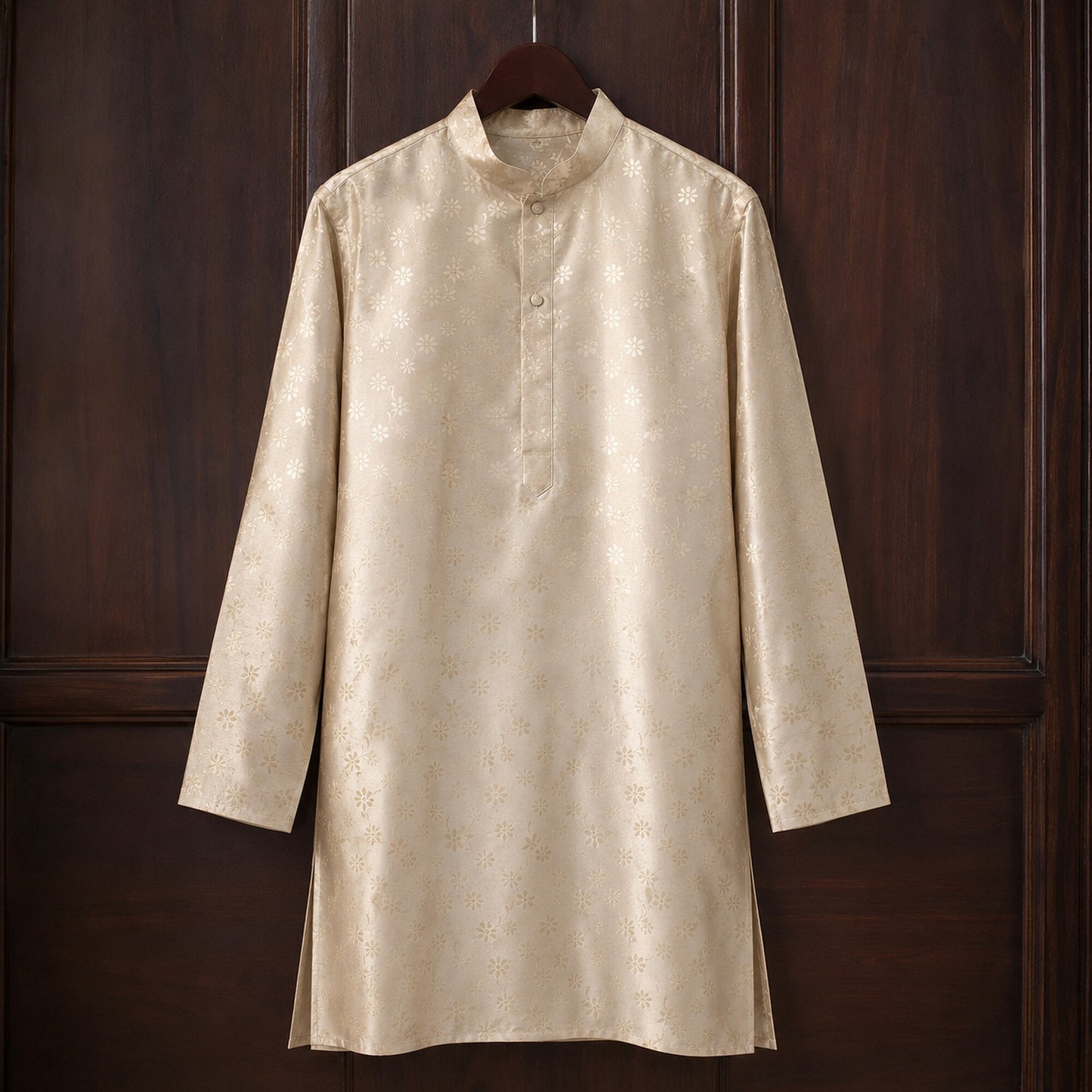 Ivory Blossom Jacquard Kurta