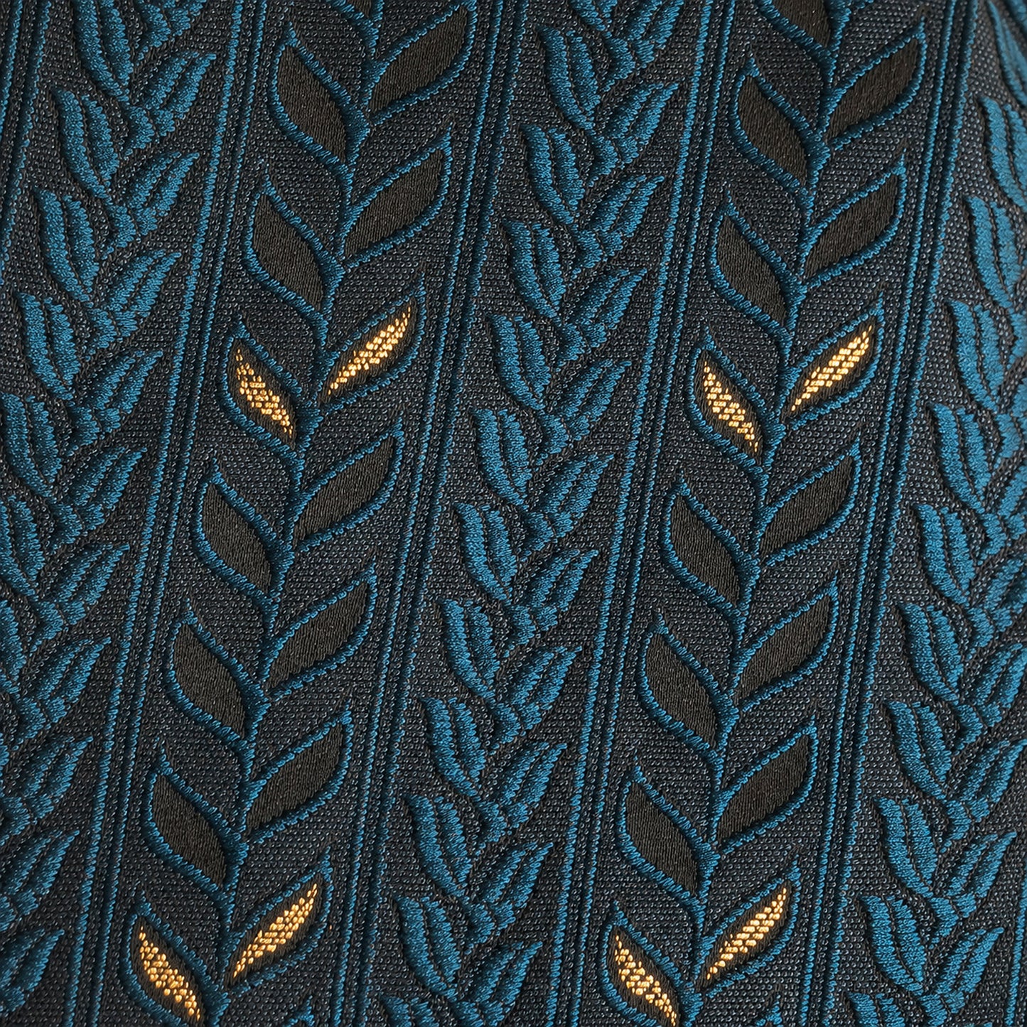 Midnight Teal Leaf Embroidered Kurta