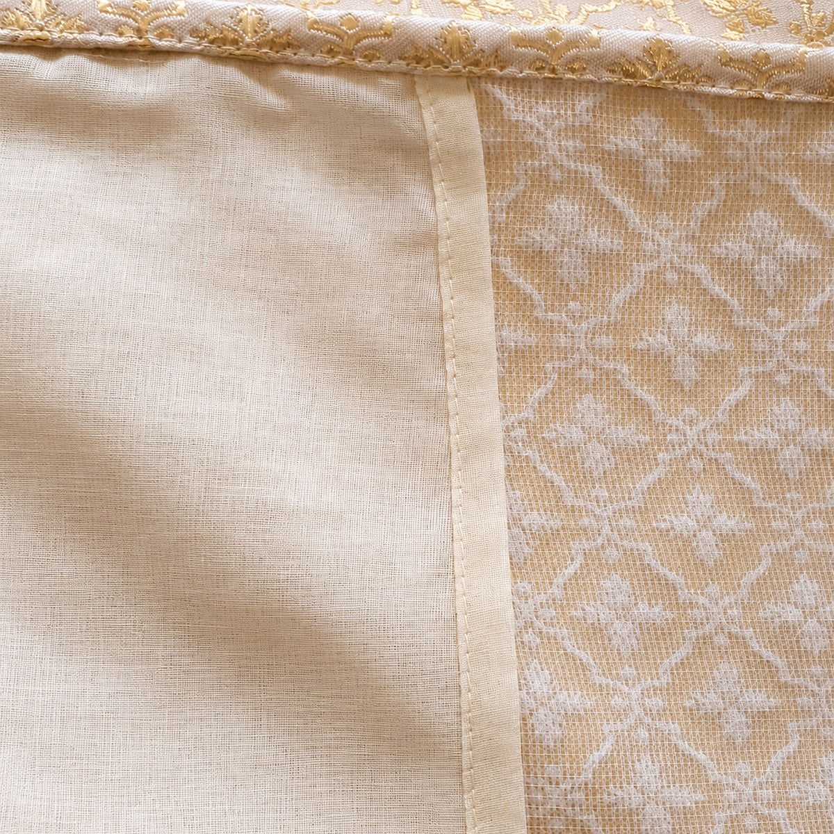 Cream Royal Lattice Jacquard Kurta