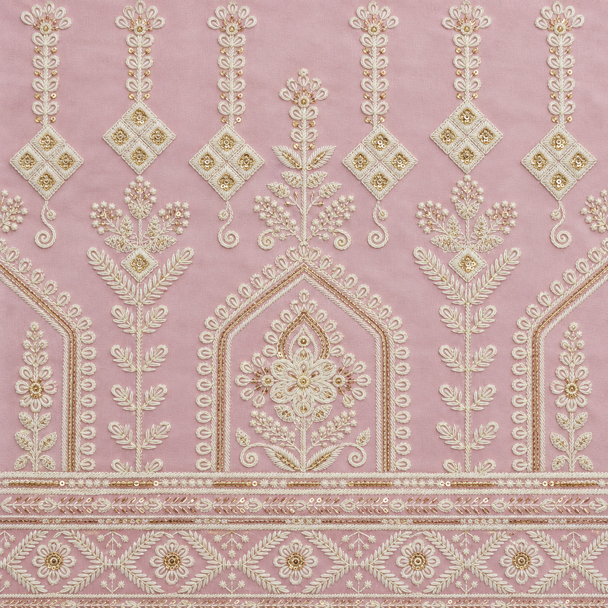 Blush Pink & Ivory Royal Embroidered Men’s Kurta – Premium Festive Wear