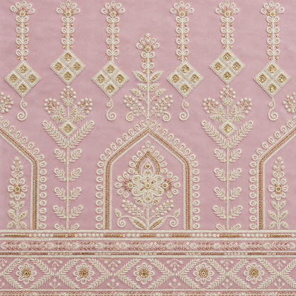 Blush Pink & Ivory Royal Embroidered Men’s Kurta – Premium Festive Wear