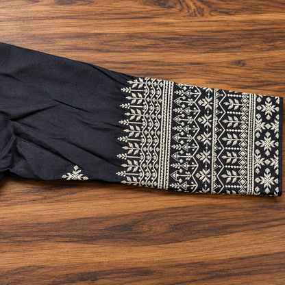 Midnight Navy & Powder Blue Embroidered Men’s Kurta – Premium Festive Wear