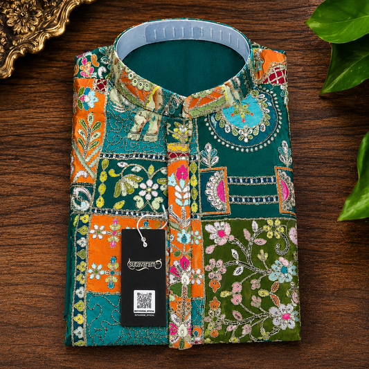 Royal Mosaic Multicolor Men’s Kurta – Heritage Print