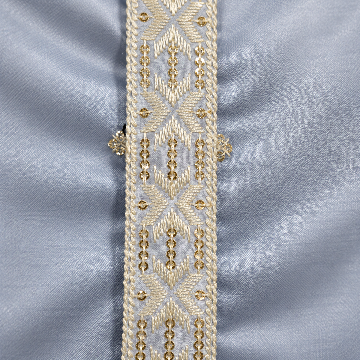 Midnight Navy & Powder Blue Embroidered Men’s Kurta – Premium Festive Wear