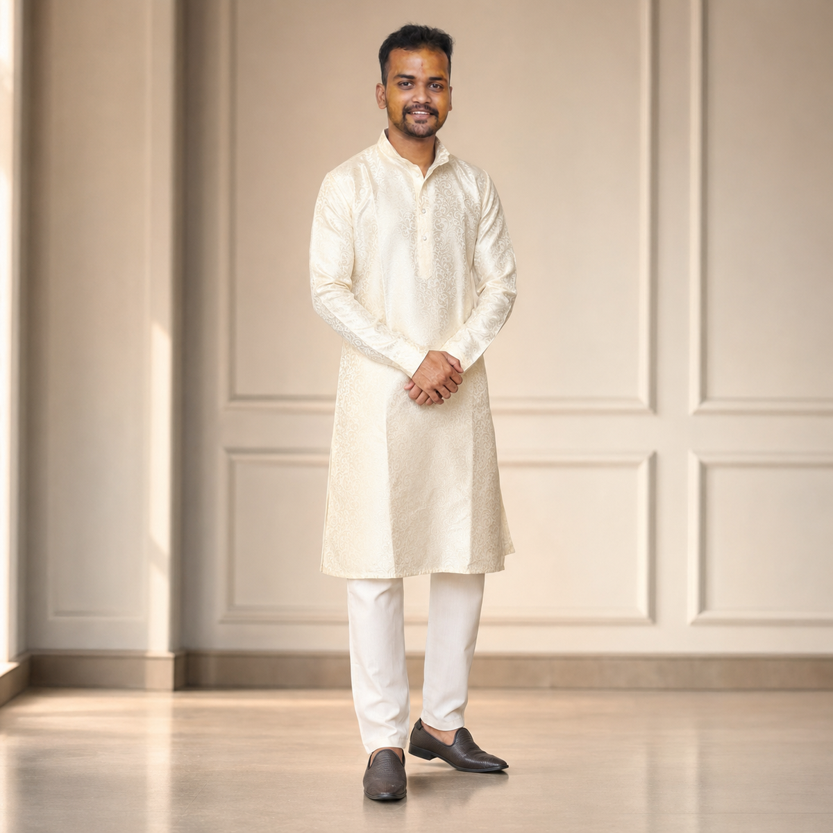 Regal Paisley Jacquard Kurta
