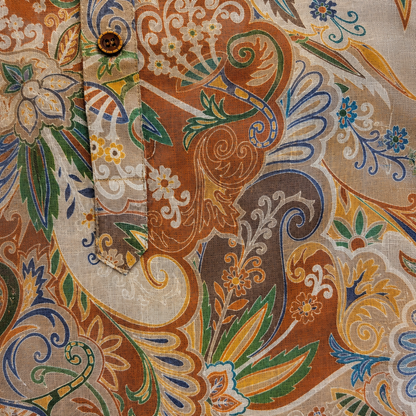 Sand Beige Multicolor Paisley Print Kurta