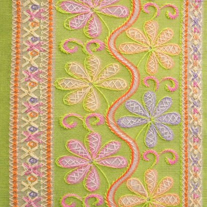 Mehendi Green Multicolor Floral Embroidered Kurta