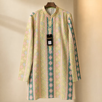 Mehendi Green Multicolor Floral Embroidered Kurta