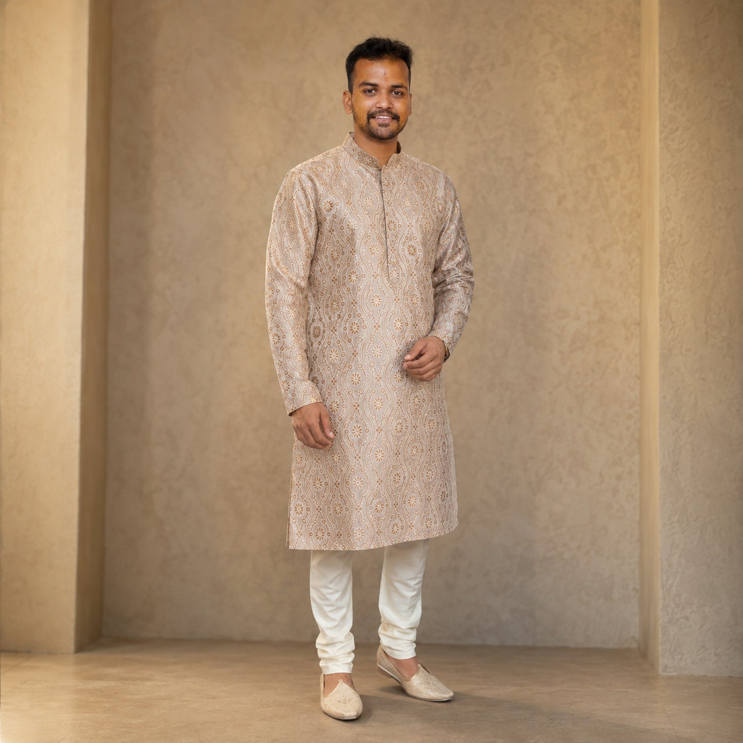 Onion Blush Floral Embroidered Kurta